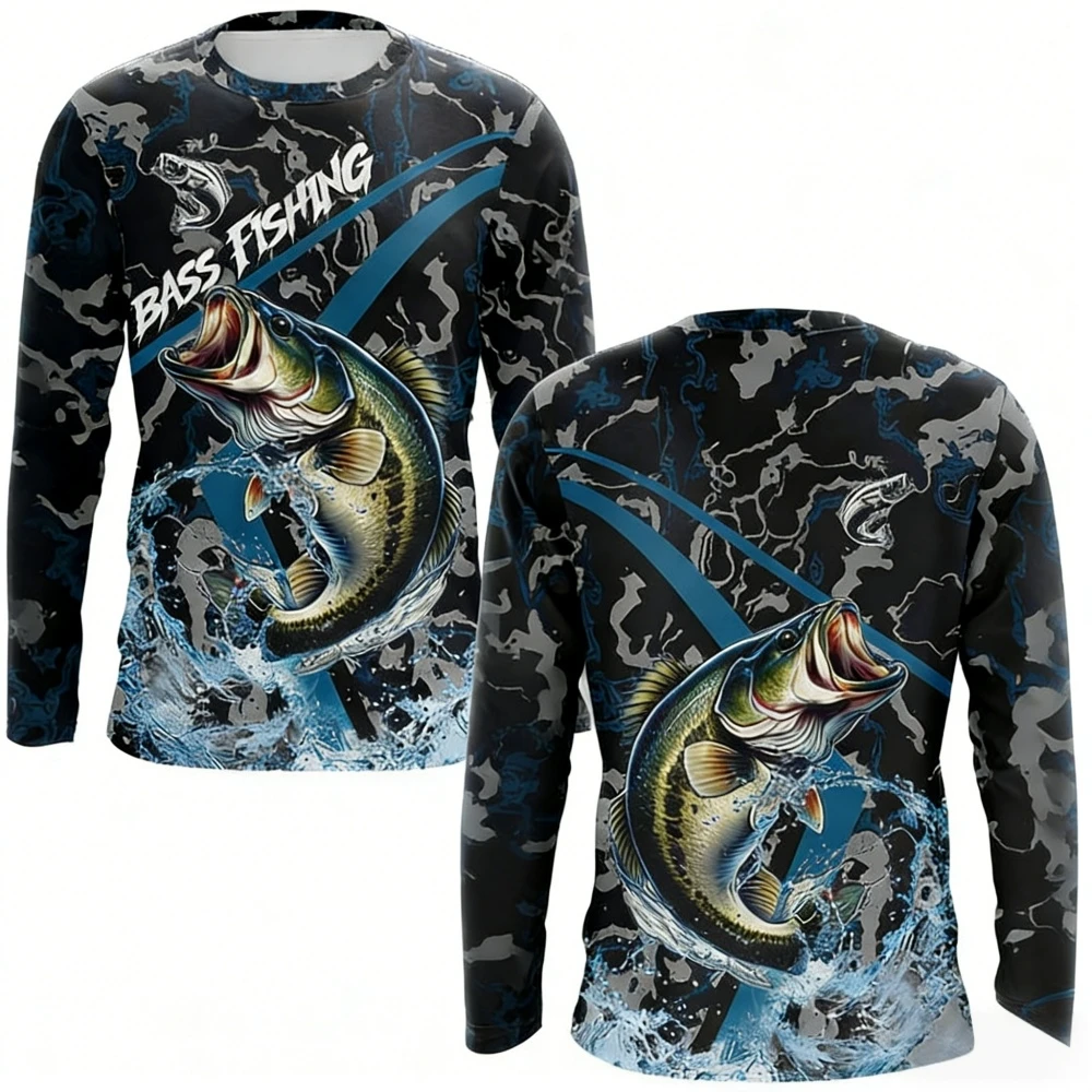 Outdoor Hunting Prints - Мужская рубашка для рыбалки с длинным